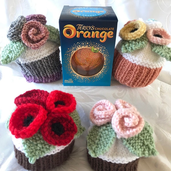 Instant PDF Strickanleitung DK Strickanleitung Rose and Poppy Cupcakes schoko orange Cover
