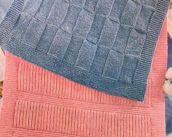 PDF Easy knit Baby Cot or Pram Blanket DK knitting pattern