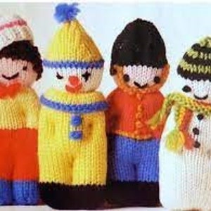PDF file comfort pocket dolls vintage 80&#39;s straight needles knitting pattern stash buster