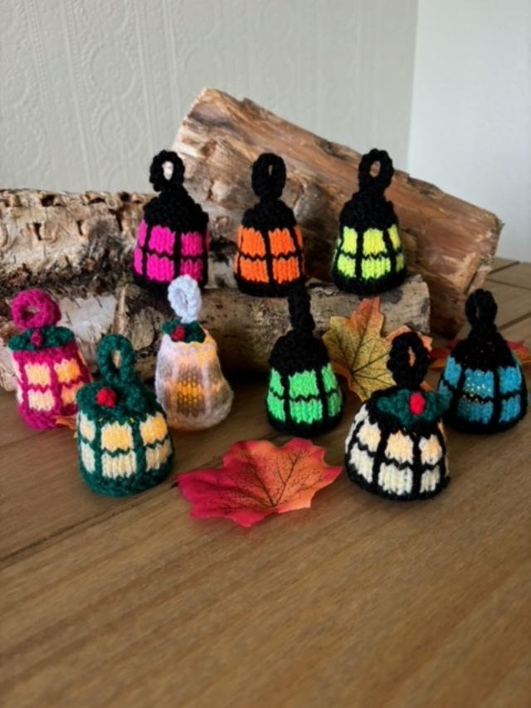 Laminated A4 DK Knitting Pattern Christmas Mini Glow Holly Lanterns ...