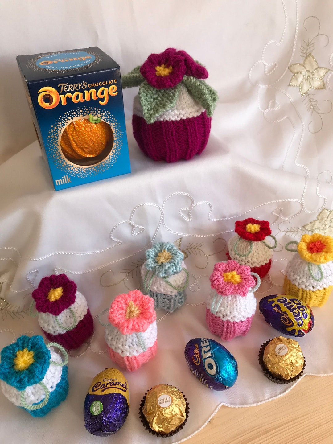 Laminated DK Knitting Pattern Primrose Cupcakes Chocolate Orange