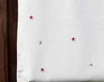 刺繍入りブロッサムトートバッグ｜丈夫なキャンバス素材