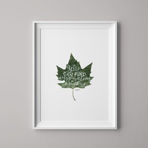 Inspirational Leaf Quote Print | Leaf Print | Inspirational Quote | Handlettering | Quote Print | Inspirational Print | Typography Prints
