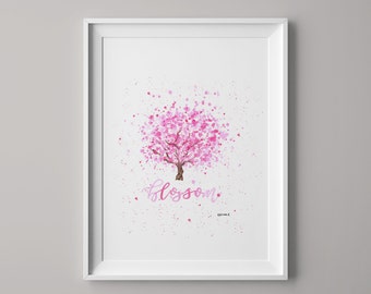 Cherry Blossom Print | Cherry Blossom | Botanical Art | Botanical Prints | Wall Art | Wall Print | Watercolour Art | Watercolour Print