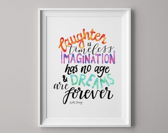 Laughter Quote Print | Nursery Print | Kids Bedroom | Typography Print | Calligraphy | Handlettered Quote | Colourful Print | Wall Print