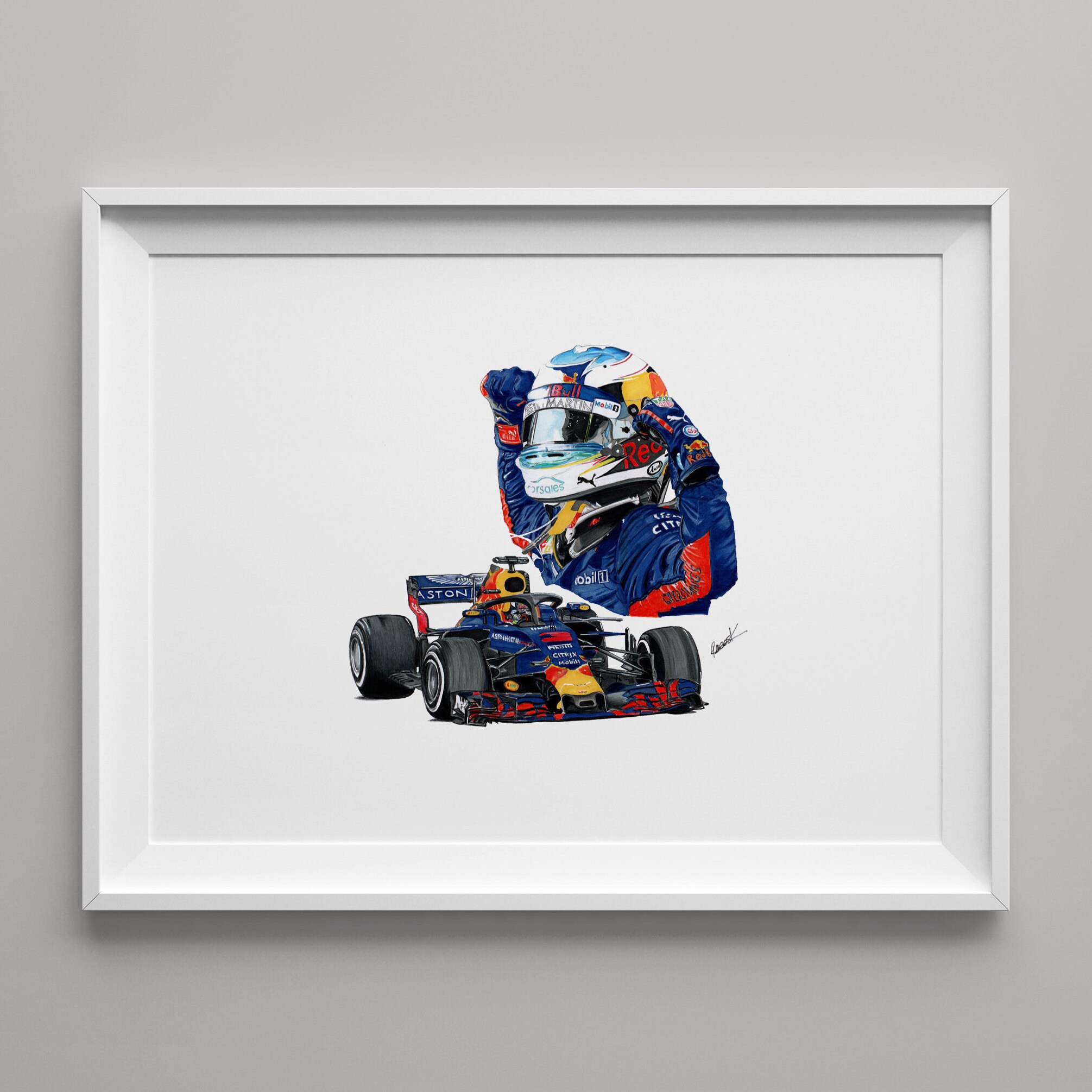 Daniel Ricciardo Red Bull F1 Print Red Bull Formula 1 F1 Etsy Australia