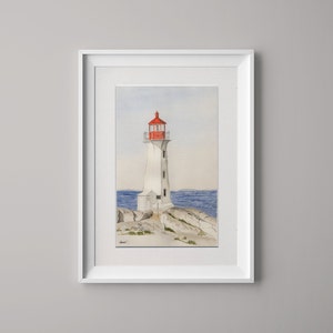 Watercolour Lighthouse Print | Lighthouse Art | Lighthouse Poster | Wall Art | Watercolour | Wall Print | Seaside Print | Sea Wall Art
