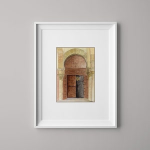 Impression de porte aquarelle tunisienne | Tunisie | Art tunisien | Décoration d'intérieur | Impression murale | Voyage | Imprimer | Art mural | Aquarelle