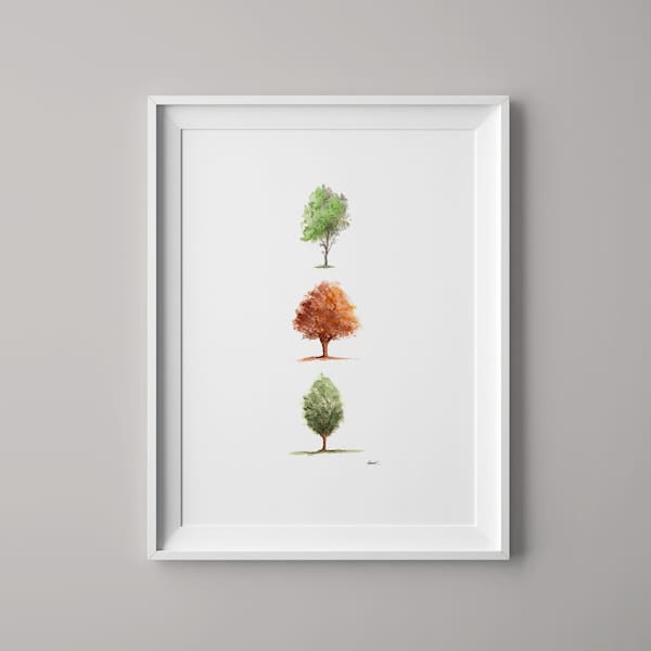 Tree Series Print | Tree Print | Watercolour Tree | Wall Decor | Wall Poster | Tree Painting | Tree Art | Botanical Art | Nature