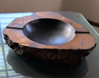 Vintage Natural Carved Stone Ash Tray