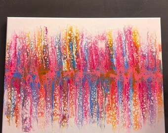 Handmade Abstract Painting  Canvas Art 16×20 "Staccato Light"
