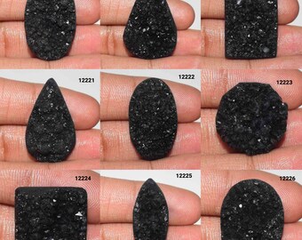 Super Quality Natural Black agate Sugar Druzy cabochon, Black agate Gemstone, Black agate jewelry, Black agate, Multi Jewelry Making Stone,