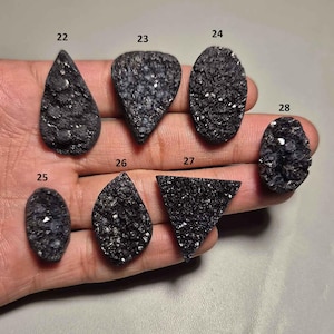 Natural Black agate Sugar Druzy Cabochon, Black Agate Sugar Druzy Gemstone, Black agate jewelry, Black Agate, Black agate Sugar Druzy # 303