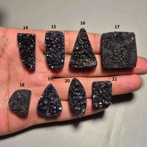 Natural Black agate Sugar Druzy Cabochon, Black Agate Sugar Druzy Gemstone, Black agate jewelry, Black Agate, Black agate Sugar Druzy  # 302