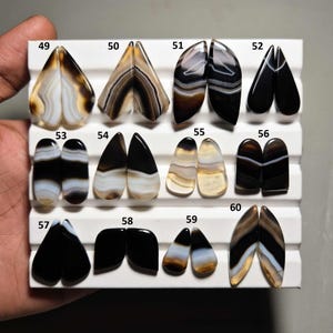 Gorgeous Matched Pair Banded Agate Cabochon, Banded Agate Jewelry, Banded Agate Gemstone Pair, Banded Agate Pair, In Low Price Agate # 517