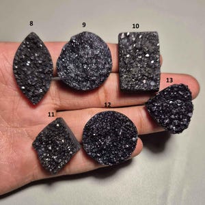 Natural Black agate Sugar Druzy Cabochon, Black Agate Sugar Druzy Gemstone, Black agate jewelry, Black Agate, Black agate Sugar Druzy  # 301