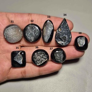Attractive Natural Black Agate Sugar Druzy Cabochon, Black agate Gemstone, Black agate jewelry, Black agate, Agate Jewelry  # 239