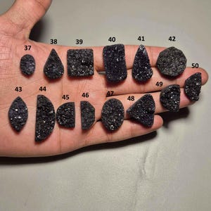 Natural Black agate Sugar Druzy Cabochon, Black Agate Sugar Druzy Gemstone, Black agate jewelry, Black Agate, Black agate Sugar Druzy # 305
