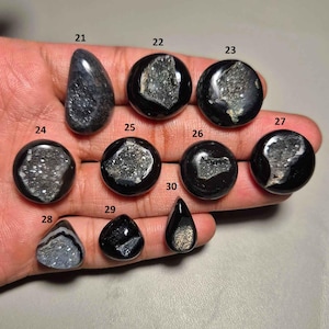 Attractive Natural Black Agate Sugar Druzy Cabochon, Black agate Gemstone, Black agate jewelry, Black agate, Agate Jewelry  # 238