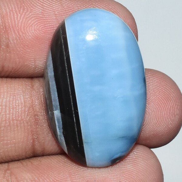 Top Quality Blue Opal Cabochon, Natural Blue Opal Gemstone, Blue Opal Multi jewelry making Stone, Blue Opal, 21.80 Cts 28x18x6 mm TZ 2560