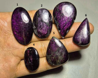 Piedra preciosa de purpurita 100% natural, cabujón de purpurita de alta calidad, piedra de purpurita, semipreciosa, joyería de purpurita hecha a mano pulida n.° 342