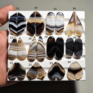 Gorgeous Matched Pair Banded Agate Cabochon, Banded Agate Jewelry, Banded Agate Gemstone Pair, Banded Agate Pair, In Low Price Agate # 514