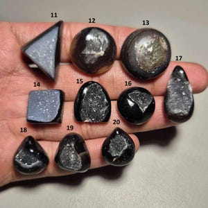 Attractive Natural Black Agate Sugar Druzy Cabochon, Black agate Gemstone, Black agate jewelry, Black agate, Agate Jewelry  # 237