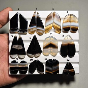 Gorgeous Matched Pair Banded Agate Cabochon, Banded Agate Jewelry, Banded Agate Gemstone Pair, Banded Agate Pair, In Low Price Agate # 513