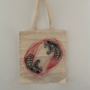 HANDGEMACHTE Schlange Tattoo Inspiriert TOTE BAG