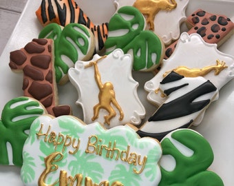 JUNGLE SAFARI Cookies - Wild One birthday - Two Wild Party.