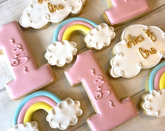 Rainbow Cookies - Rainbow 1st Birthday - Sugar Cookies