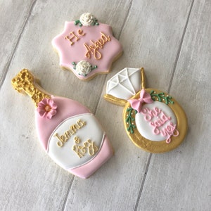 ENGAGEMENT Biscuit Gift gifts for couple, Personalised Engagement biscuits for Just Engaged , Engagement Presents zdjęcie 9