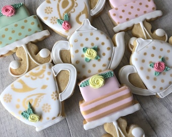 Tea Party Favours | Iced Cookies for Afternoon Tea party | 70th | 80th | 90th Birthday