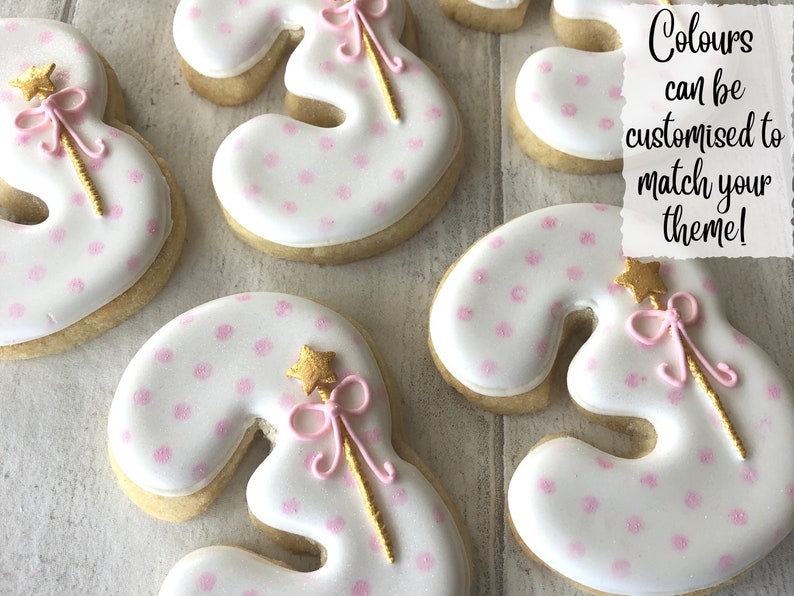 PRINCESS PARTY Favours Princess Cookies Pink Crown Biscuits for Girls Birthday Kids Party Favours image 4