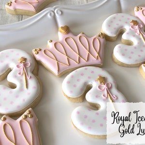 PRINCESS PARTY Favours Princess Cookies Pink Crown Biscuits for Girls Birthday Kids Party Favours image 2