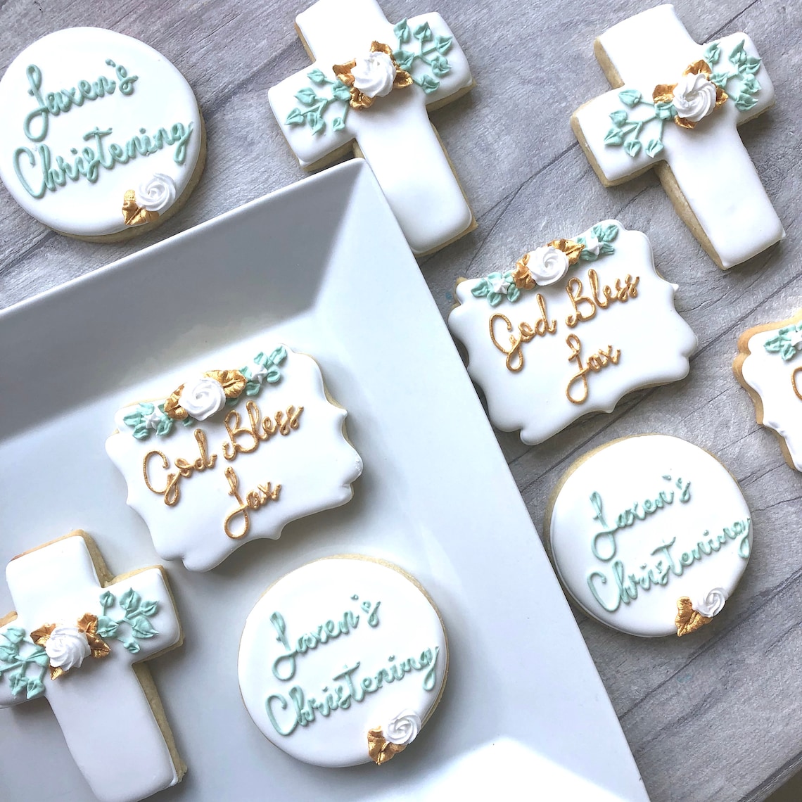 Christening Baptism Cookies Christening Favours Iced Etsy