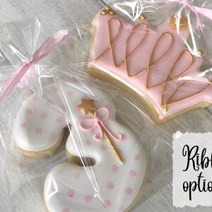 PRINCESS PARTY Favours Princess Cookies Pink Crown Biscuits for Girls Birthday Kids Party Favours image 5