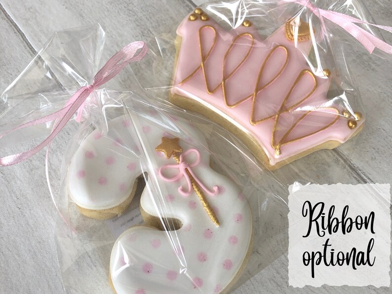 PRINCESS PARTY Favours Princess Cookies Pink Crown Biscuits for Girls Birthday Kids Party Favours image 5