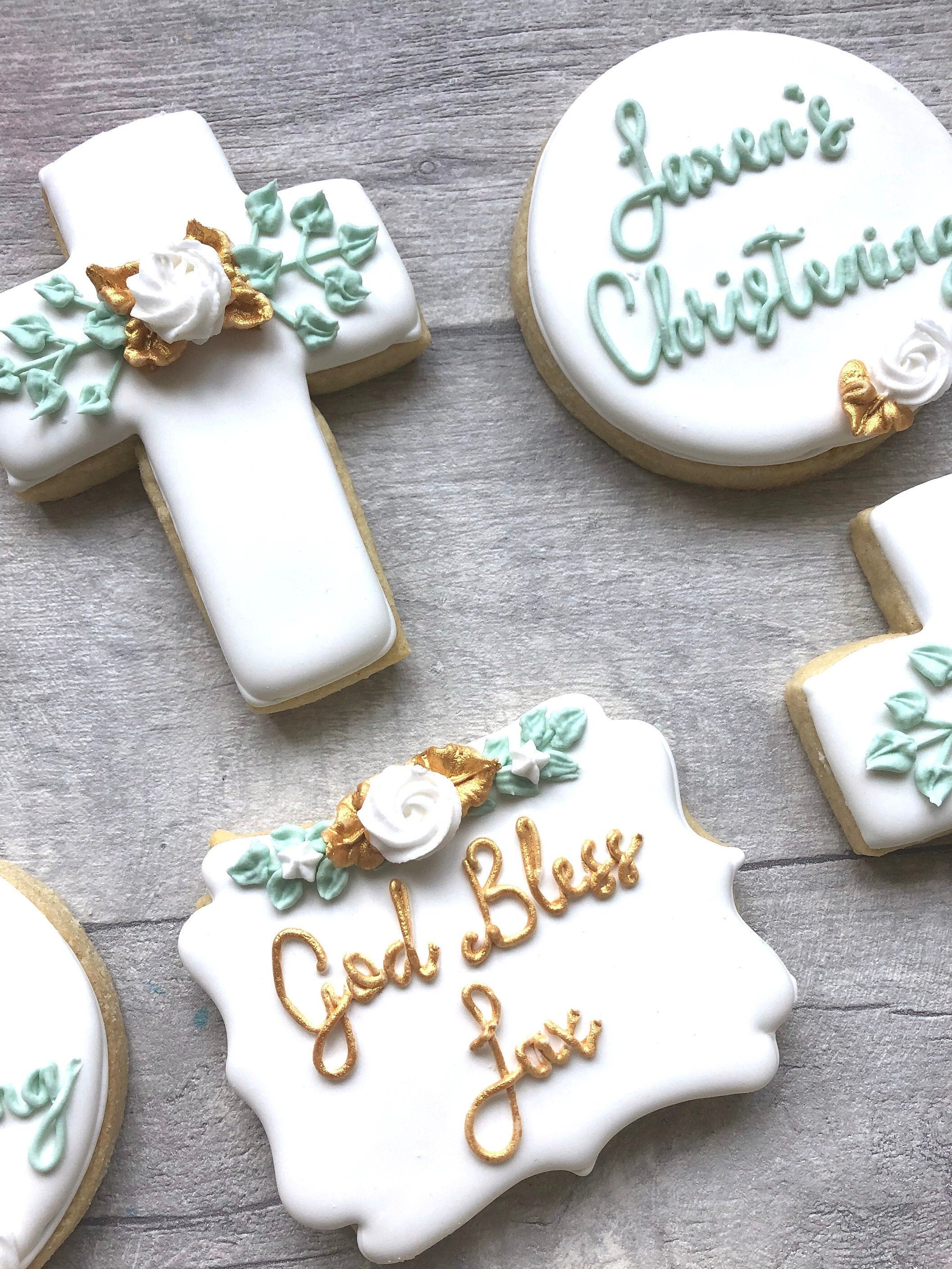 Christening Baptism Cookies Christening Favours Iced Etsy