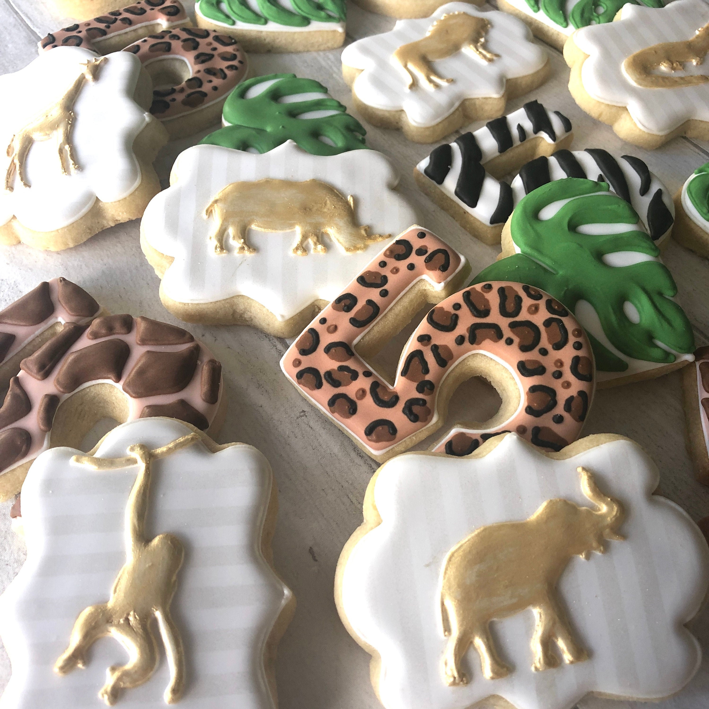 Safari Cookies Jungle Safari Theme Party Iced Biscuits Etsy