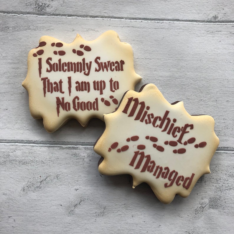 Harry Potter Theme Cookies Harry Potter Gift Iced Biscuits Etsy