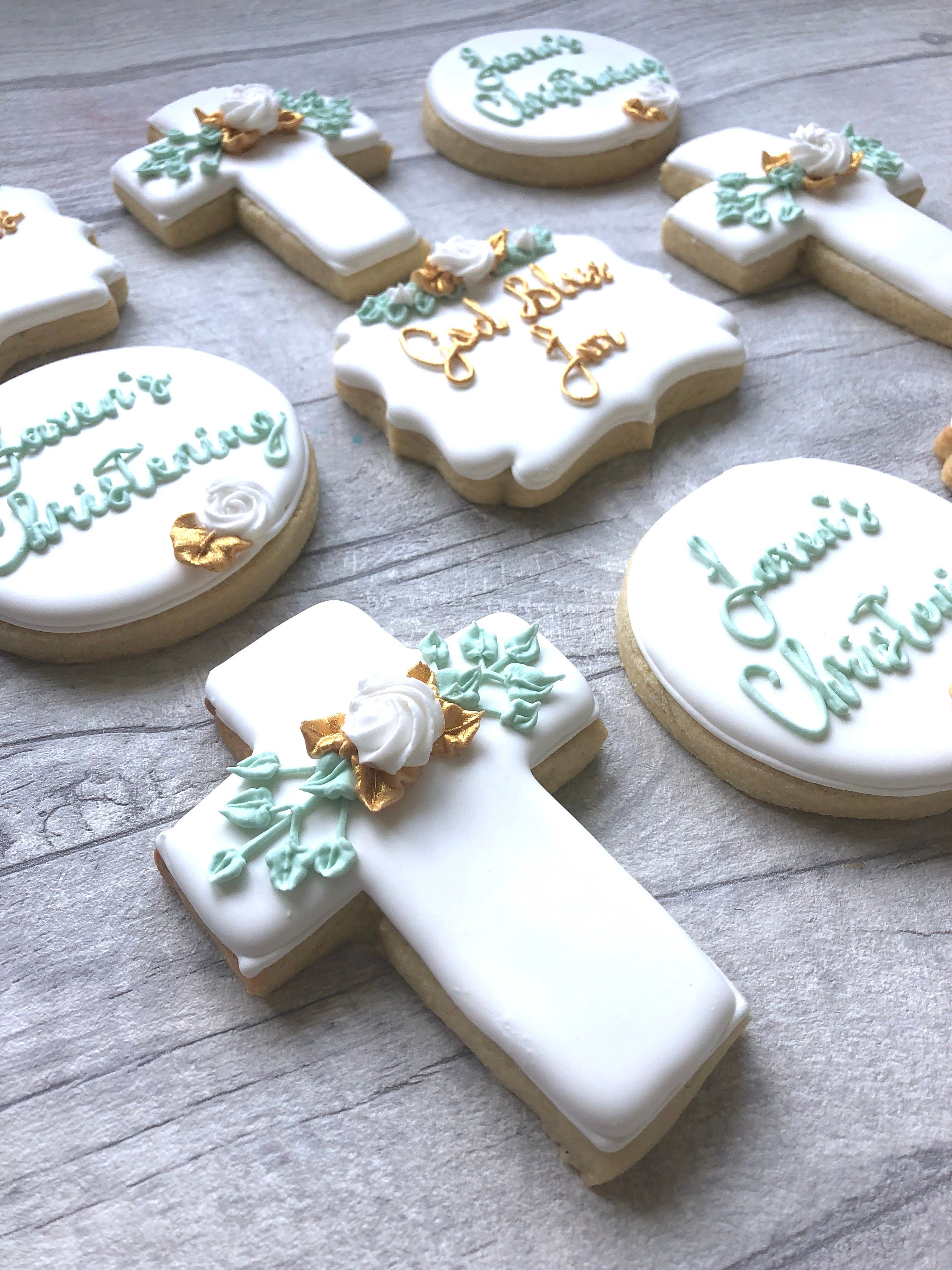Christening Baptism Cookies Christening Favours Iced Etsy