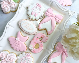Ballerina Cookies, Coquette Bow Aesthetic, Girls Birthday Party Favours, Edible Gift for Guests, Thank you, Dance Party Favors