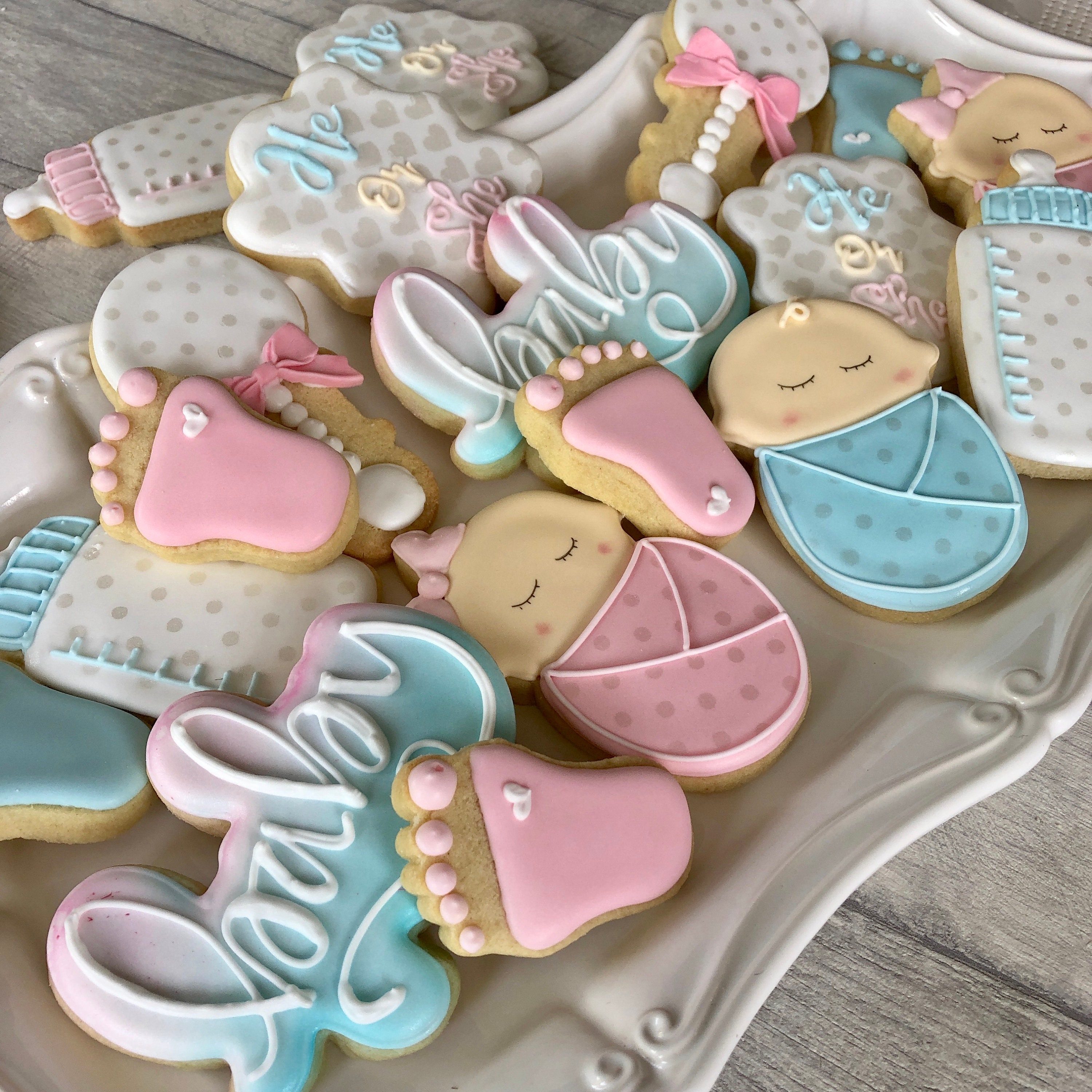 Gender Reveal Cookies Baby Shower Biscuits Gender Reveal Etsy