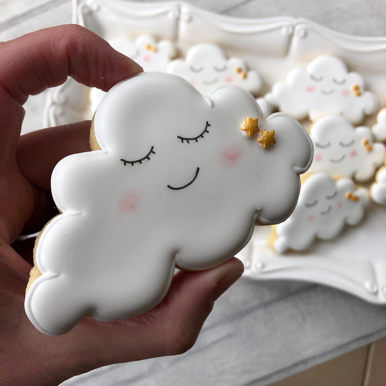 Baby Shower Biscuits Cloud Cookies for Your Star Moon Baby Etsy