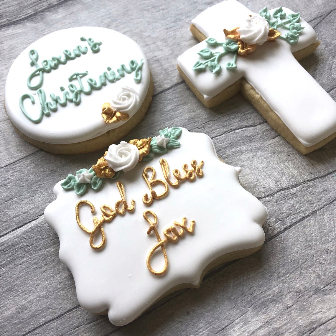Christening Baptism Cookies Christening Favours Iced Etsy