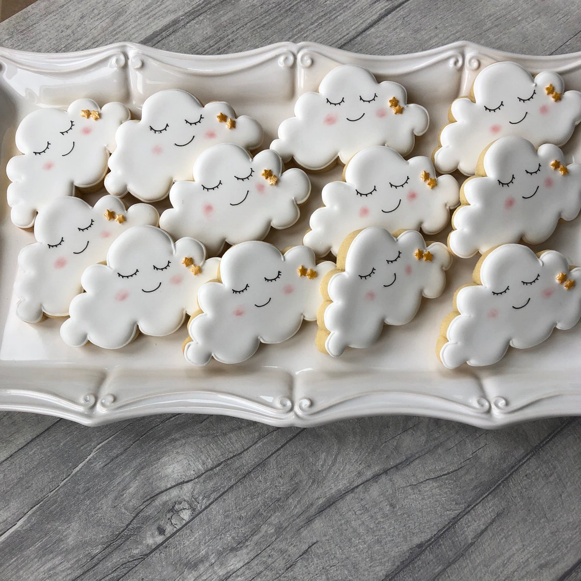 Baby Shower Biscuits Cloud Cookies for Your Star Moon Baby Etsy