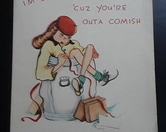 Vintage Beat Generation Collectable Greeting Card - Get Well in 1950s Lingo, Font & Artwork - Numbered/Unused Sommerfield Jabberwocky Card