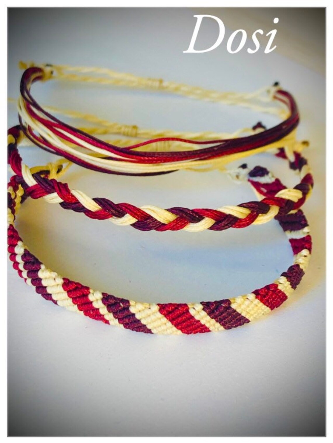 Set of Bracelets, Wax Thread , Unisex Bracelets in the Colors of the