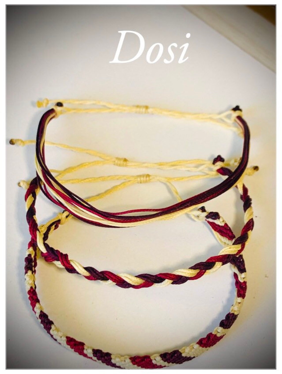 Set of Bracelets, Wax Thread , Unisex Bracelets in the Colors of the